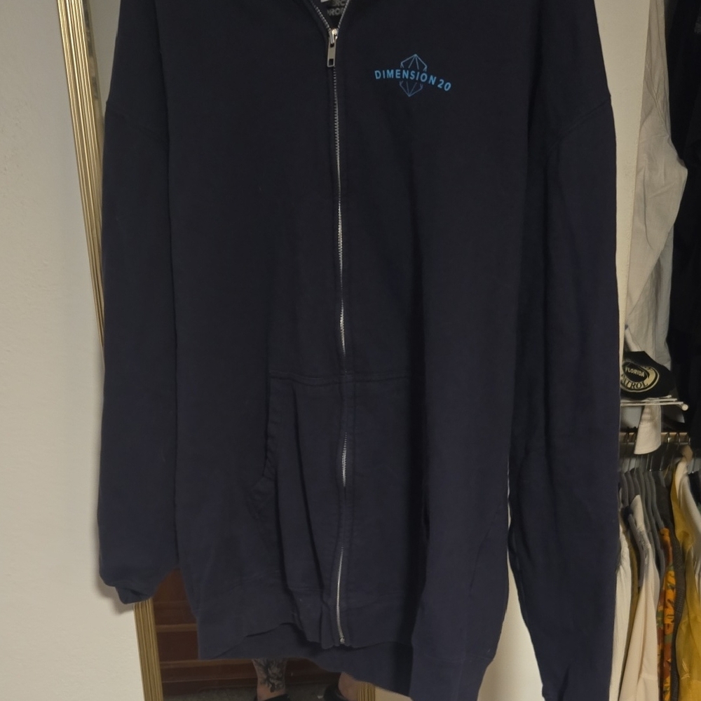 Men's Navy Zip-Up Sweater - Picture 3 of 6